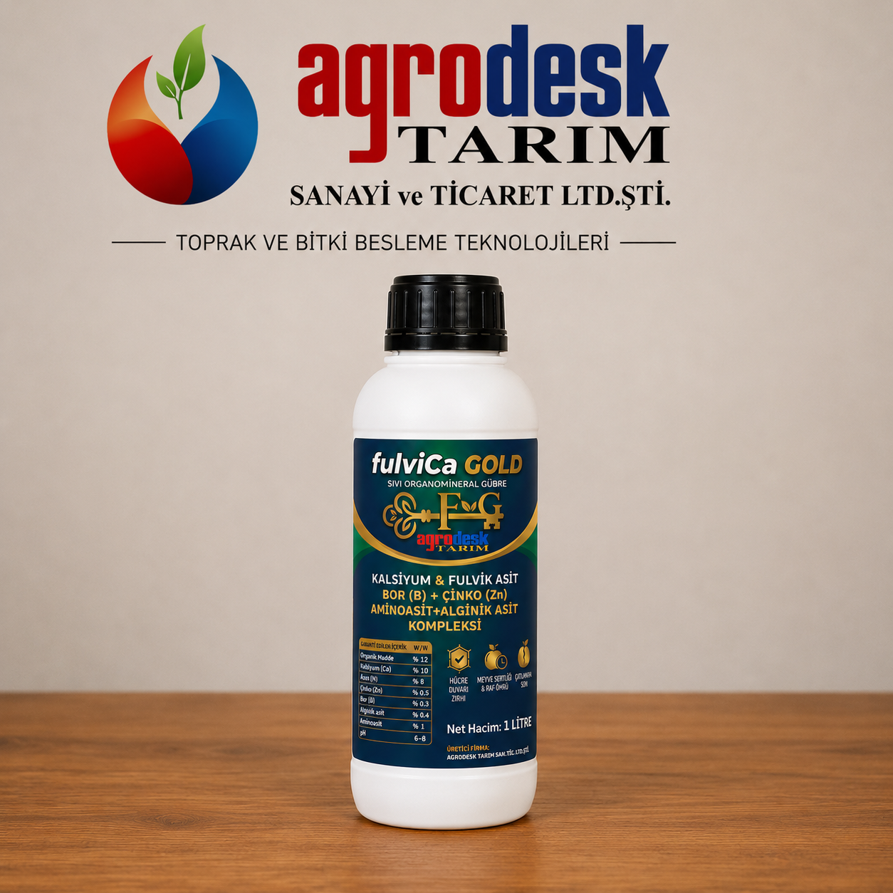 fulvİCa GOLD KALSİYUM+BOR+ÇİNKO+ALGİNİK ASİT+AMİNOASİT KOMPLEKSİ 1 LT(SATIŞA KAPALIDIR-AG-GE AŞAMASINDA)