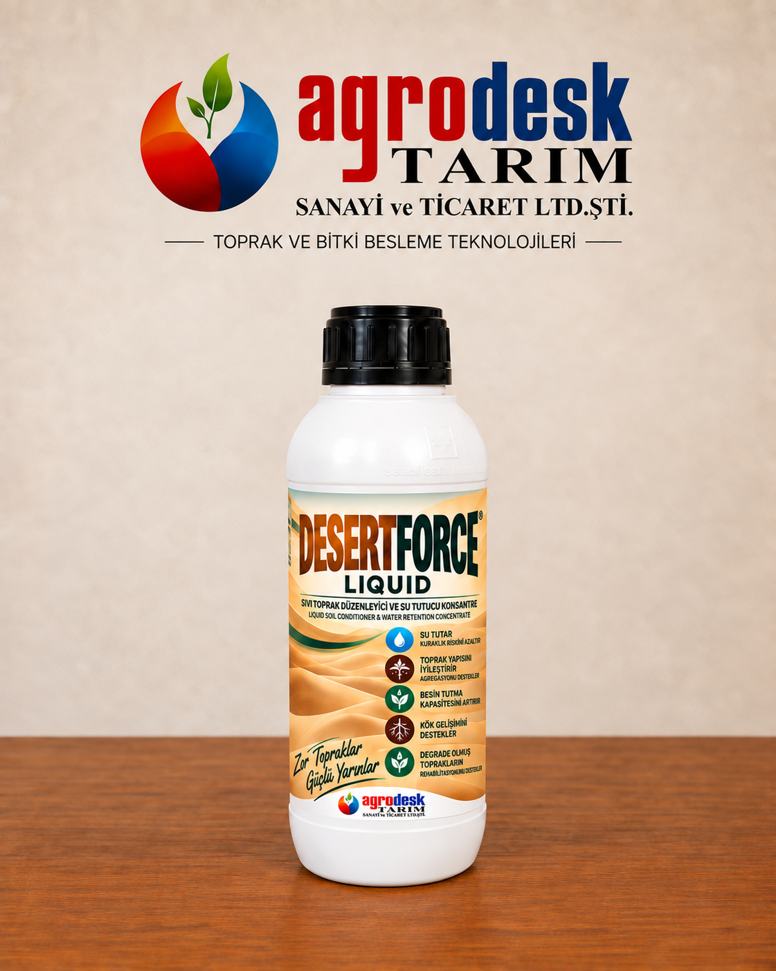 DESERTFORCE® LIQUID — Sıvı toprak düzenleyici ve su tutucu konsantre.1 L