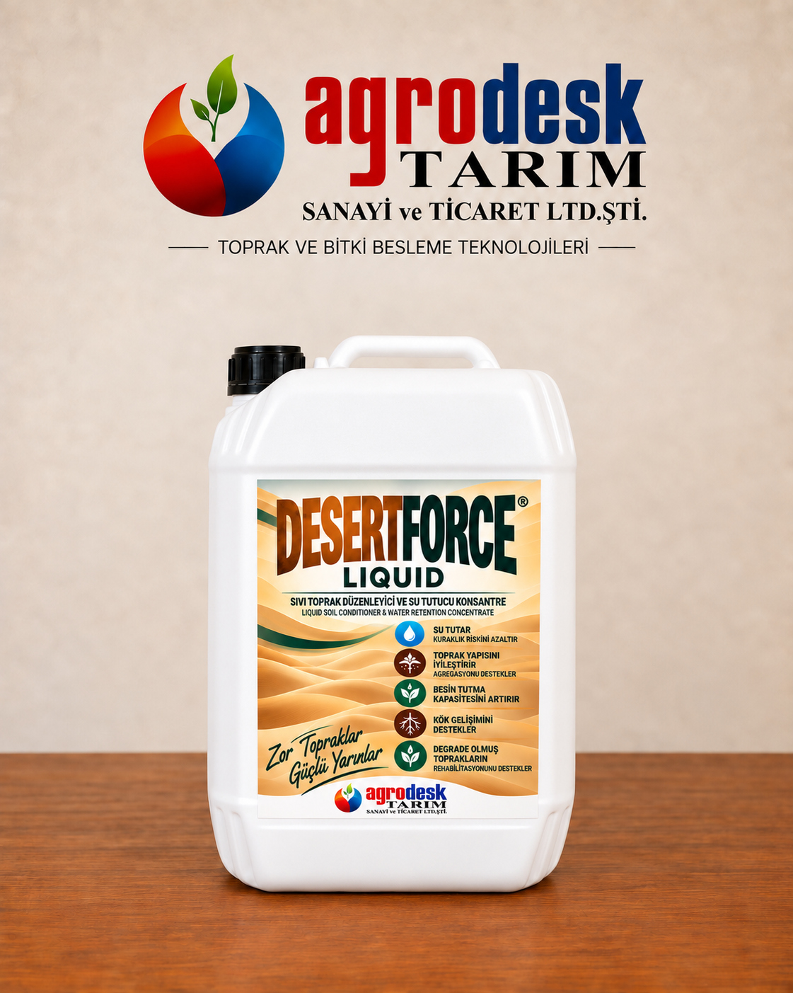 DESERTFORCE® LIQUID — Sıvı toprak düzenleyici ve su tutucu konsantre. 5 L